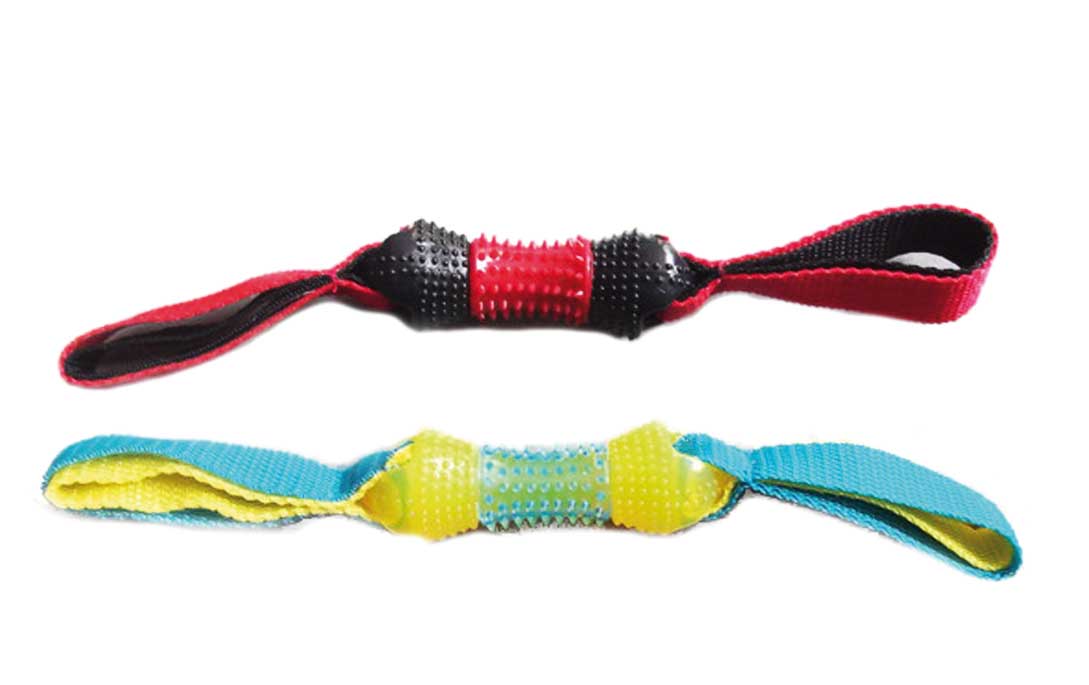 Gor Flex Tough Tug Dog Toy - Blue Durable Rubber and Heavy Duty Rope