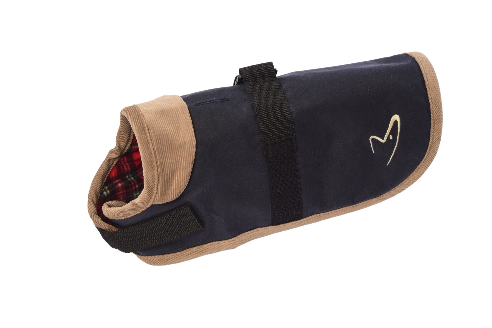 Edinburgh Wax Dog Coat in Navy - 10 Inch Waterproof Heritage Style