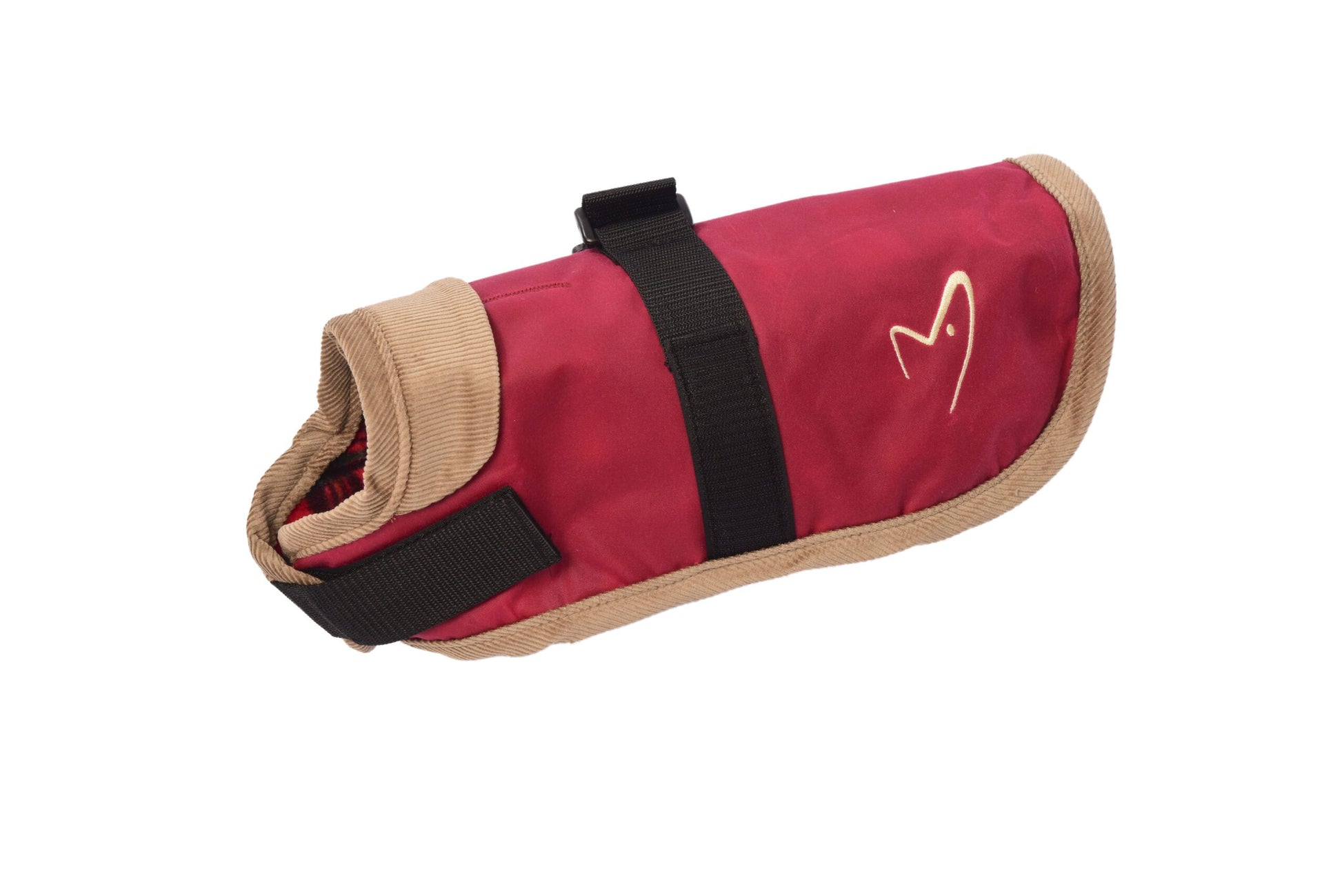 Edinburgh Wax Dog Coat in Red - 10 Inch Waterproof Heritage Style