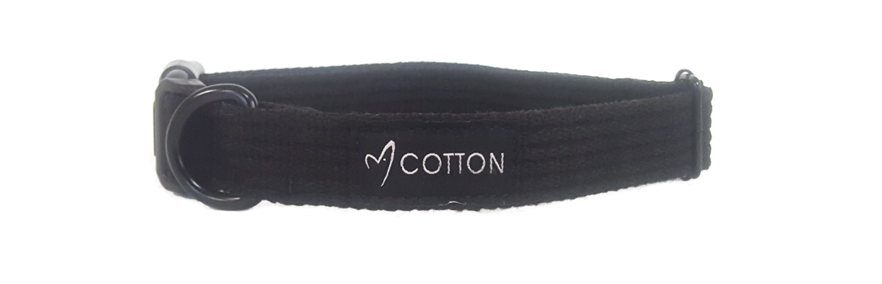 Gor Cotton Dog Collar in Beige - Small Size Soft Webbing Style